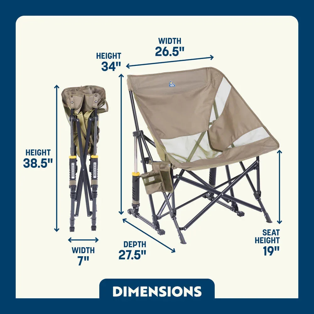 Luxury Camp Pod Rocker Elite - Choice 832 - Patented Spring-Action Rocking Chair for Camping Detail