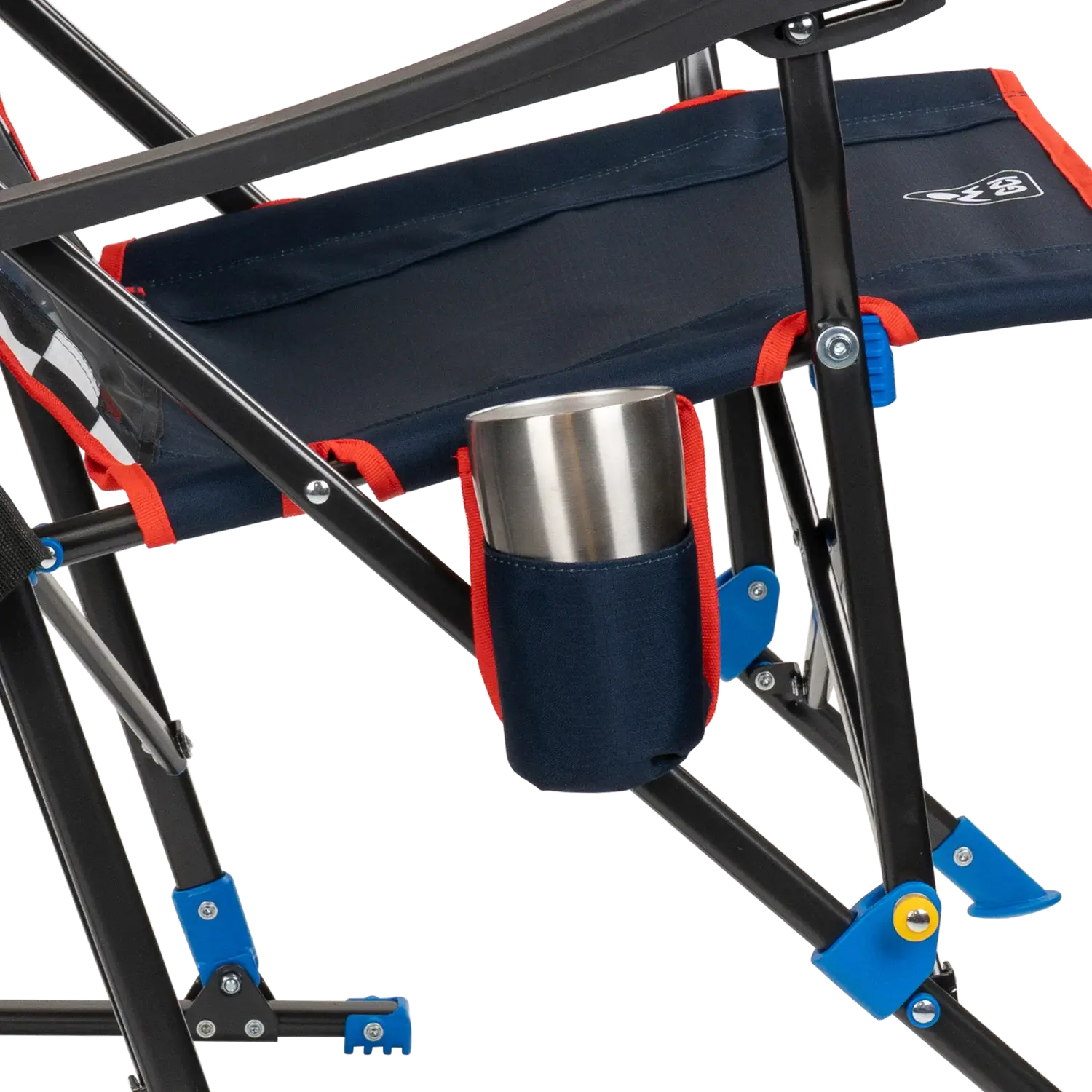 Patented Spring-Action RoadTrip Rocker - NASCAR For Him - Choice 453 - Heavy-Duty Kickback Rocker with Beverage Holder Detail