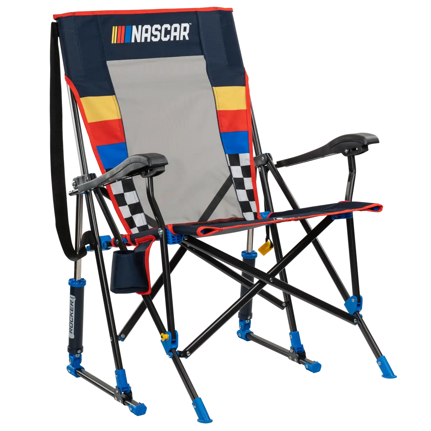Patented Spring-Action RoadTrip Rocker - NASCAR For Him - Choice 453 - Heavy-Duty Kickback Rocker with Beverage Holder - Default Title